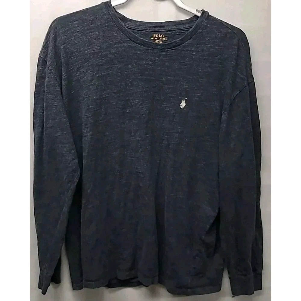 Polo Ralph Lauren Men's Long‎ Sleeve Charcoal Gray Pullover Large